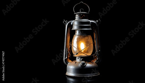 old oil lantern isolated on dark background
