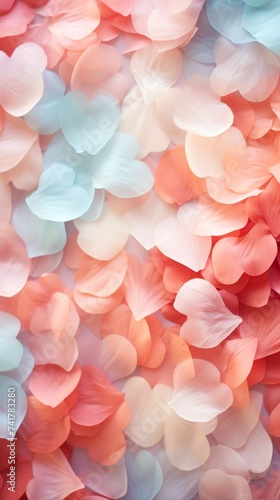 A Multitude of Pastel Pink and Blue Fabric Petals