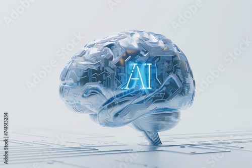 AI Brain Chip ner. Artificial Intelligence neuromuscular disorders human silicon dioxide mind circuit board. Neuronal network yield maximization smart computer processor neon pink