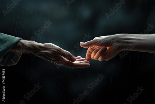 compassionate hand reaching out in a time of need after an unfortunate event.