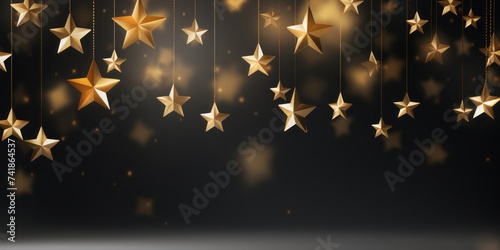 Dark background with gold stars decoration