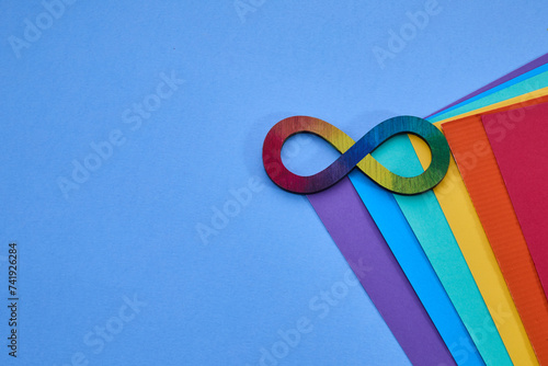 Autistic rainbow eight infinity symbol. Autism awareness day symbol.