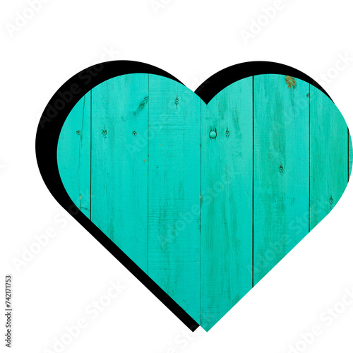 wooden heart on a blue background