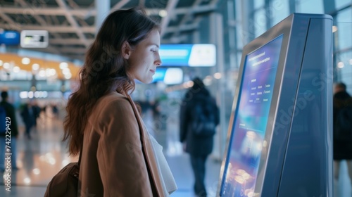 A holographic information kiosk featuring a helpful virtual assistant who can answer frequently asked questions provide directions and assist customers with any other inquiries