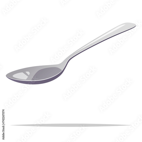 Metal spoon or tablespoon vector isolated illustration