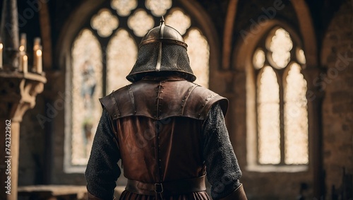 medieval knight in the castle