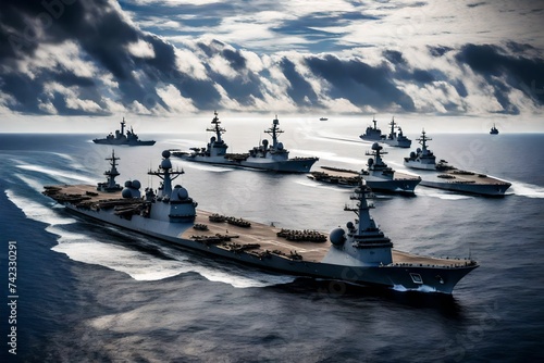 Military Ships at Sea Navy Vessels in the Pacific
