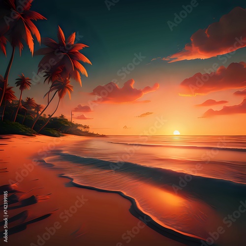 Sunset Beach and sea waves