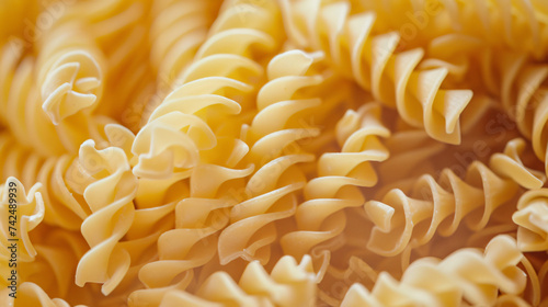 Italian fusilli pasta background. 