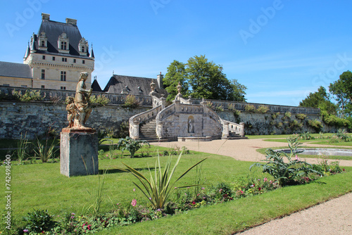gardens of a gothic and renaissance castle in valency in france 