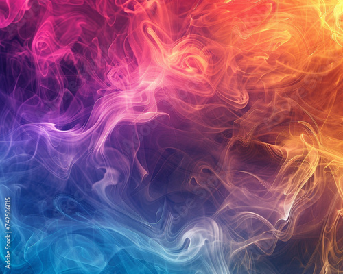 An abstract backdrop background inspired by the concept of fun incorporating elements of a heath set and swirling smoke for a truly original artistic experience