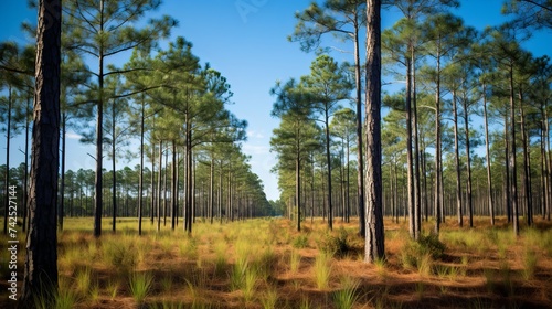 Beautiful pine flatwoods of Florida on a clear day