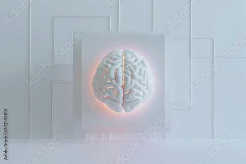 AI Brain Chip ai. Artificial Intelligence sulcus human neurotechnology innovation mind circuit board. Neuronal network forward looking smart computer processor glycine