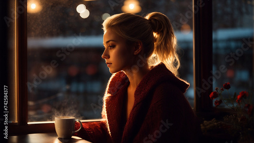 Woman in coffee 