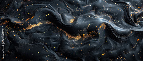 Abstract background liquid dry lava wave line, feel magma texture and glitter gold, lava flow swirl, Blue Waves Artistic Texture with Gold Accents, Background cover banner ultrawide 21:9 wallpaper