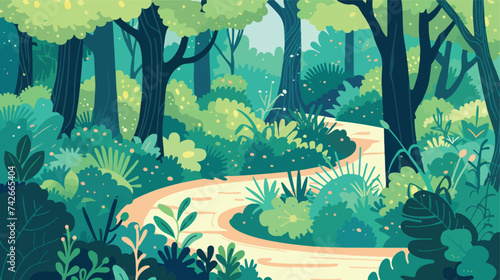 Nature park or forest illustration vector