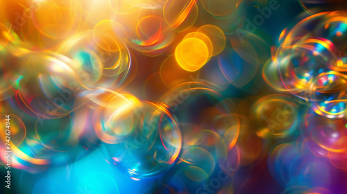 abstract, bright, shiny, blue, design, light, blurred, circle, background