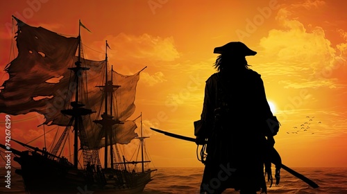 ship pirate silhouette