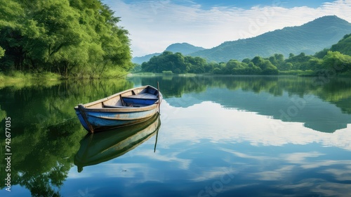 wter boat on a lake
