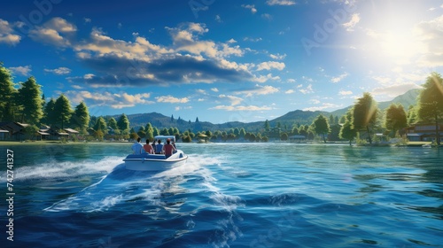 adventure boating fun lake