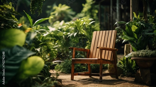 Wooden Chair in Garden