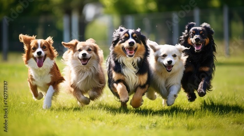 run dogs playing outside