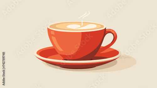 Cup of Fresh Coffee. Vector Illustration. Flat 