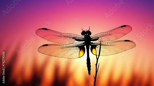 A dynamic shot of a dragonfly in mid-flight, with its wings frozen in motion