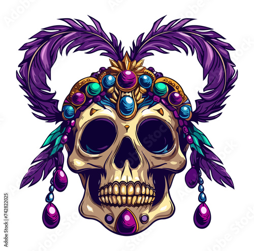mardi gras voodoo skull