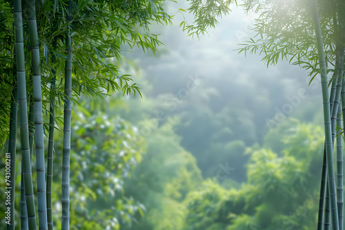 Beautiful landscape of bamboo grove field