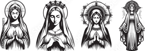 mary, mother of god silhouette