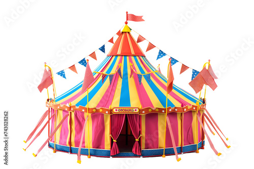 circus clown isolated on whiteColorful Circus Tent Isolated on White Background 