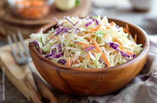 Freshly made coleslaw salad