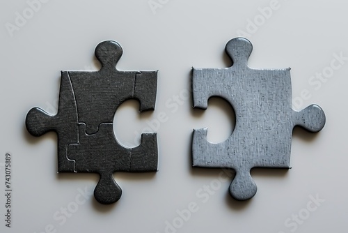 Separate jigsaw pieces, metaphor for the disconnect in plagiarized content, simple