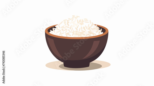 Bowl of rice isolated icon cartoon flat vector il