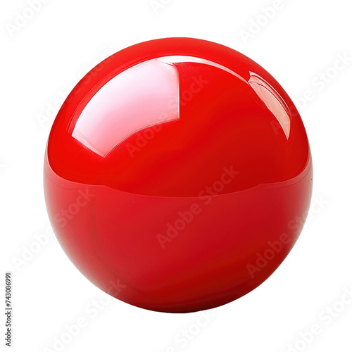 Red ball toy for dog isolated on white transparent background