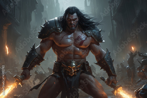 Nordic barbarian character made by ai generator