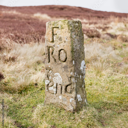 Farndale Roadmen's Stone c 1720 - Blakey Ridge North York Moors UK