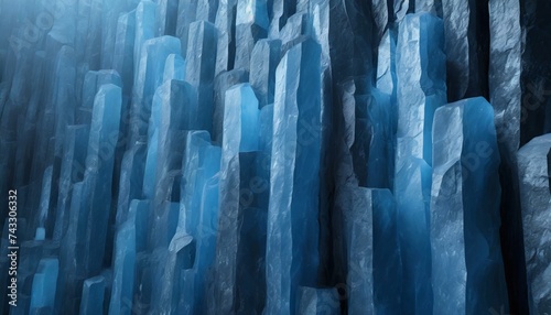 Blue crystal basalt columns for use as a background