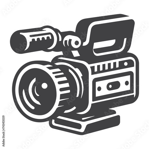 Retro cinema icon. Movie camera. Film Industry silhouette icons on the white
