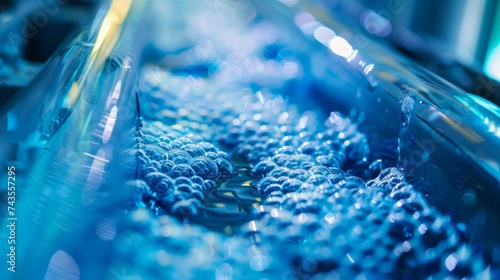 An up-close image of a water purification membrane removing pollutants and contaminants from wastewater, highlighting innovations in clean water technology