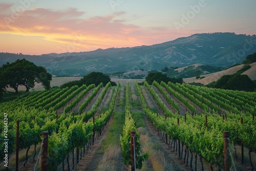 vineyard with rows of grapevines