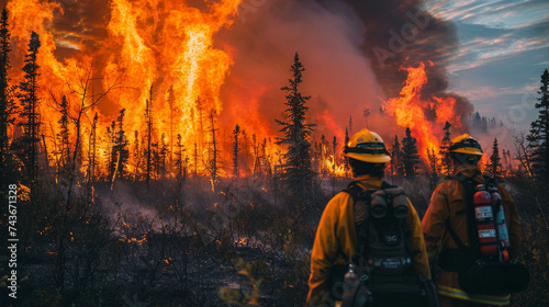 Wildfire bravery firefighters battling fierce flames to protect ancient forests a testament to courage
