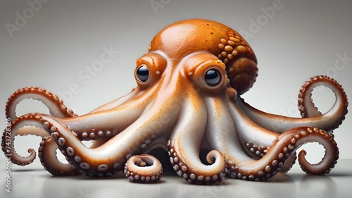 3d octopus on a white background