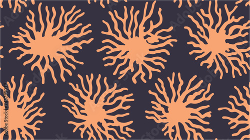 Stop coronavirus. Coronavirus Epidemic Covid-19. Endless texture. Flat illustration for wallpaper, textile print. Seamless pattern, halftone, snowflakes. Microbiology scientific design.