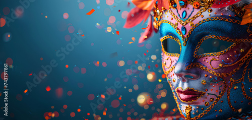 party mask with abstract background
