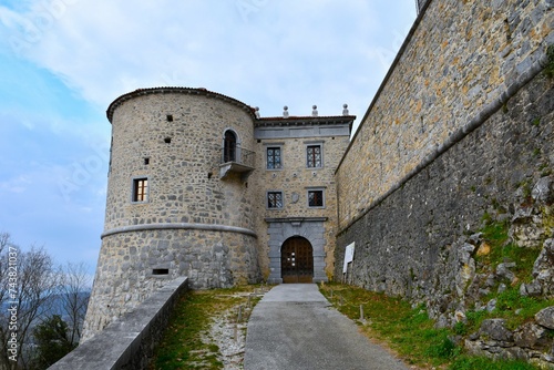 Entrance to medieval Rihemberk castle near Branik in Kras, Primorska, Slovenia