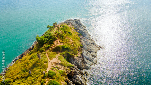 Promthep Cape Sunset Viewpoint in the South of Phuket Thailand Take photos from a drone Top 5 popular tourist attractions in Thailand