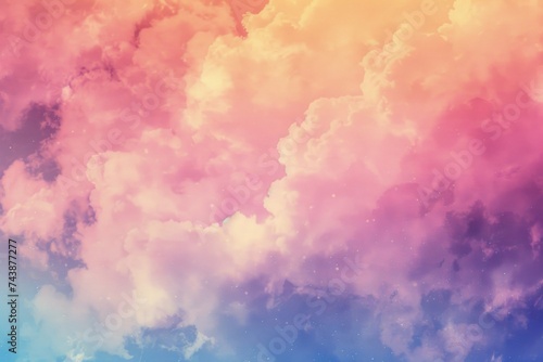 sky and clouds with gradient filter and grunge texture nature abstract background