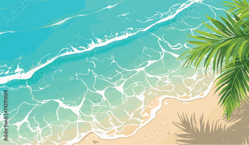 illustration of a beach in summer